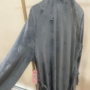 Juicy Couture Women's  Robe – Gray with Rhinestone Logo Detai